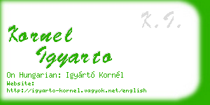 kornel igyarto business card