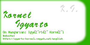 kornel igyarto business card
